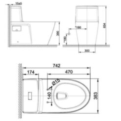 Bồn cầu 1 khối American Standard VF-1808TPL (VF1808TPL) nắp điện tử