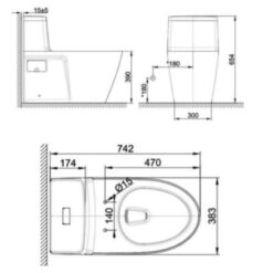 Bồn cầu 1 khối American Standard VF-1808TPR (VF1808TPR) nắp điện tử