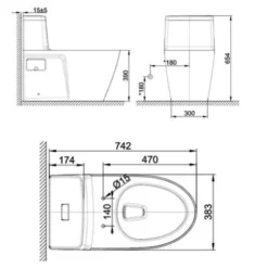 Bồn cầu 1 khối American Standard VF-1808TPR (VF1808TPR) nắp điện tử