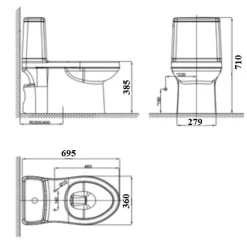 Bồn cầu 1 khối American Standard VF-1858S3 (VF1858S3) nắp rửa cơ Slim 3