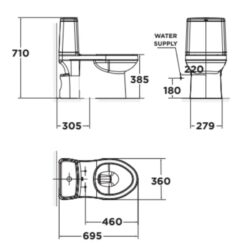 Bồn cầu 1 khối American Standard VF-1858SW (VF1858SW) nắp rửa cơ M4A839