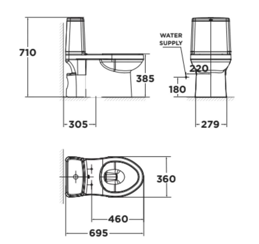 View khác của Bồn cầu American Standard VF-1858SW - SKU: VF-1858SW Bồn cầu 1 khối American Standard VF-1858SW nắp rửa cơ M4A839 view khác