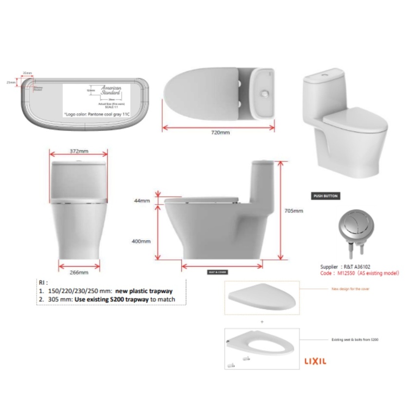 Bồn cầu 1 khối American Standard VF-1862 (VF1862) nắp êm dòng Loven 24 Giải pháp hoàn mỹ của bồn cầu American Standard VF-1862