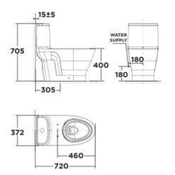 Bồn cầu 1 khối American Standard VF-1862SW (VF1862SW) nắp rửa cơ M4A839