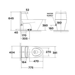 Bồn cầu 1 khối American Standard VF-2010 (VF2010) nắp êm dòng Activa