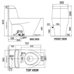 Bồn cầu 1 khối American Standard VF-2010SW (VF2010SW) nắp rửa cơ M4A839