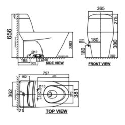 Bồn cầu 1 khối American Standard VF-2011PL (VF2011PL) nắp điện tử