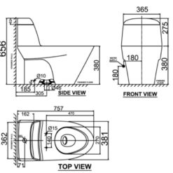 Bồn cầu 1 khối American Standard VF-2011SW (VF2011SW) nắp rửa cơ M4A839