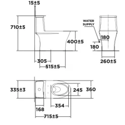 Bồn cầu 1 khối American Standard VF-2530 (VF2530) nắp êm dòng Flexico