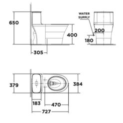 Bồn cầu 1 khối American Standard WP-1880N (WP1880N) nắp êm dòng Signature
