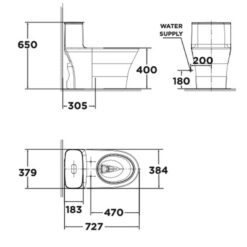 Bồn cầu 1 khối American Standard WP-1880SW (WP1880SW) nắp rửa cơ M4A839