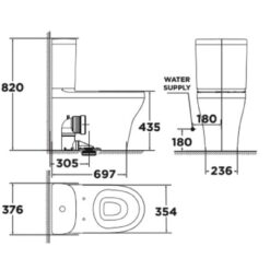 Bồn cầu 2 khối American Standard 2309-WT (2309WT) nắp êm dòng Cygnet