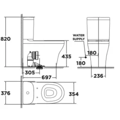 Bồn cầu 2 khối American Standard 2309-WT (2309WT) nắp êm dòng Cygnet