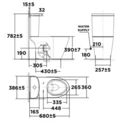 Bồn cầu 2 khối American Standard 2407-WT (2407WT) nắp êm dòng Compact Codie