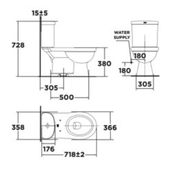 Bồn cầu 2 khối American Standard VF-2013 (VF2013) nắp êm
