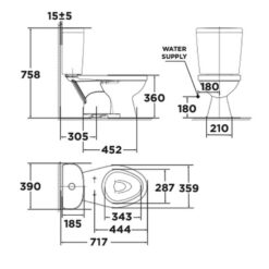 Bồn cầu 2 khối American Standard VF-2397S (VF2397S) nắp rửa cơ Slim