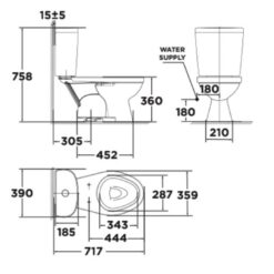 Bồn cầu 2 khối American Standard VF-2397SL (VF2397SL) nắp êm dòng Winplus+
