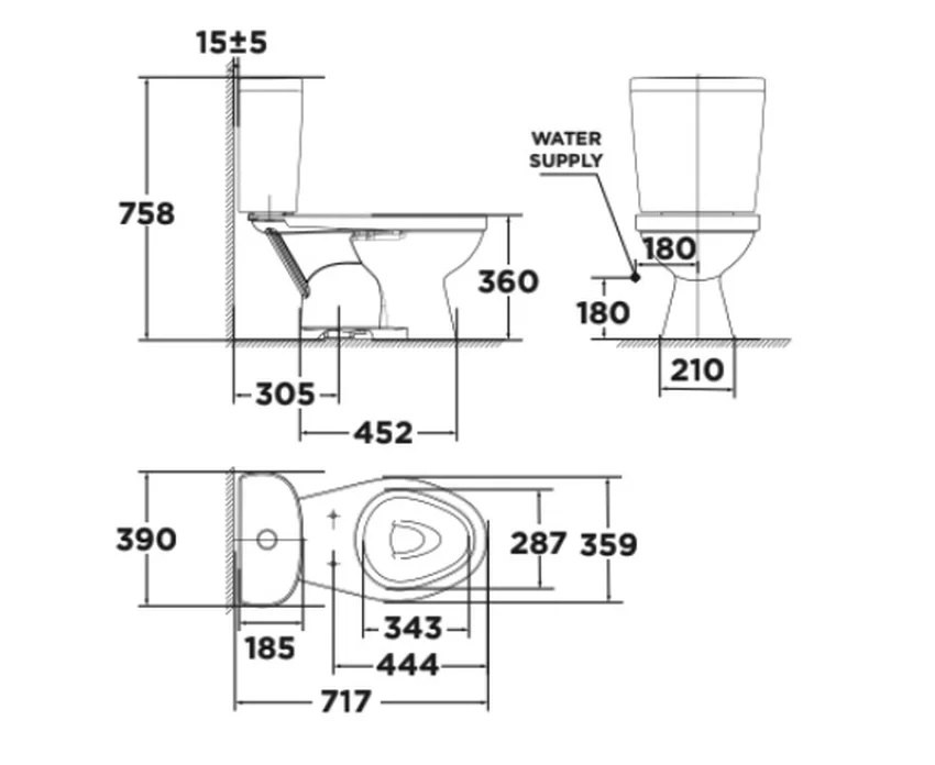 Ứng dụng Bồn cầu 2 khối American Standard VF-2397SL VF2397SL Bồn cầu 2 khối American Standard VF-2397SL trong không gian phòng tắm