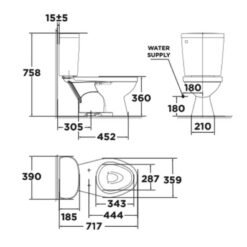 Bồn cầu 2 khối American Standard VF-2398SL (VF2398SL) nắp êm