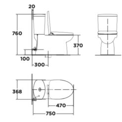 Bồn cầu 2 khối American Standard VF-2719 (VF2719) nắp êm