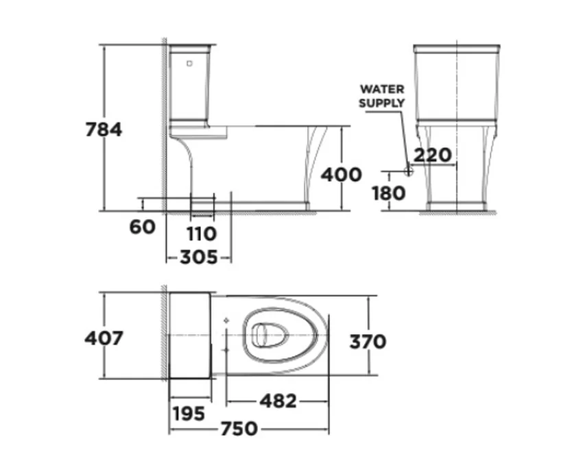 Bồn cầu 2 khối American Standard VF-2781 - Thiết kế hiện đại Bồn cầu 2 khối American Standard VF-2781