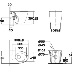 Bồn cầu đặt sàn American Standard 3229B-WT (3229BWT) (chưa gồm nắp) 17 Bồn cầu đặt sàn American Standard 3229B-WT (3229BWT) (chưa gồm nắp)