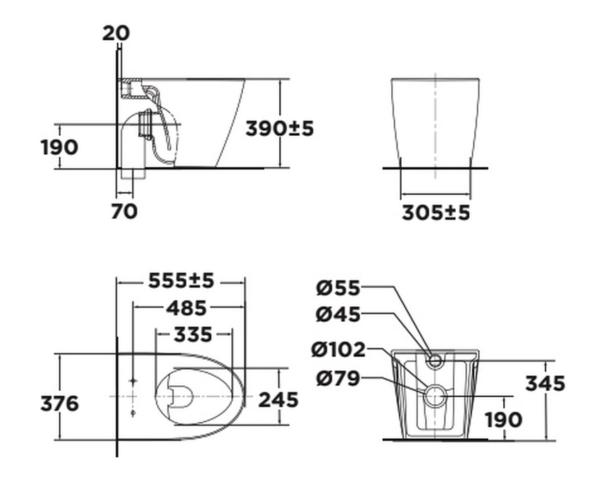 Bồn cầu đặt sàn American Standard 3229B-WT (3229BWT) (chưa gồm nắp) 10 Bồn cầu đặt sàn American Standard 3229B-WT (3229BWT) (chưa gồm nắp)