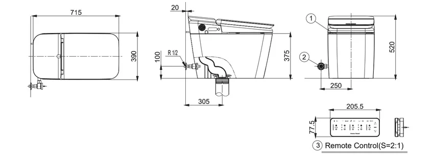 Bồn cầu điện tử thông minh American Standard KP-8312 (KP8312) dòng PLAT 9 Bồn cầu điện tử thông minh American Standard KP-8312 (KP8312) dòng PLAT