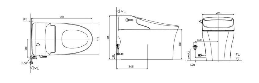 Bồn cầu điện tử thông minh American Standard WP-5017 (WP5017) dòng New AeroZen 9 Bồn cầu điện tử thông minh American Standard WP-5017 (WP5017) dòng New AeroZen
