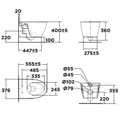 Bồn cầu treo tường American Standard VF-3119 (VF3119) nắp êm dòng Acacia Evolution 16 Bồn cầu treo tường American Standard VF-3119 (VF3119) nắp êm dòng Acacia Evolution