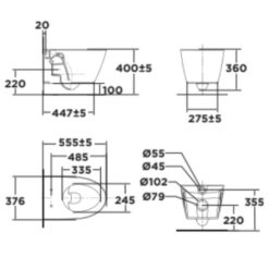 Bồn cầu treo tường American Standard VF-3119E (VF3119E) nắp êm dòng Acacia SupaSleek