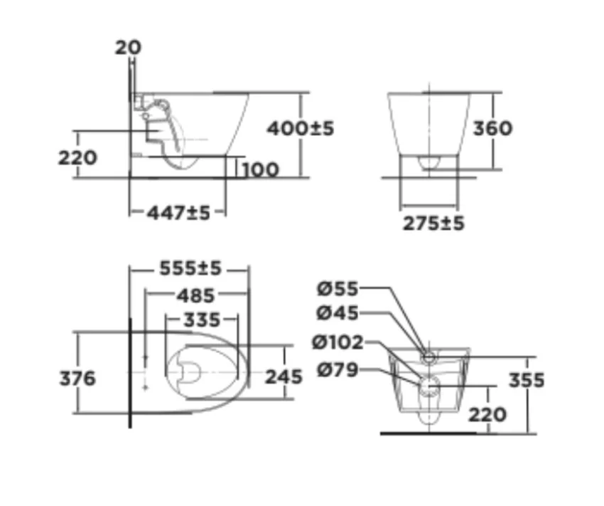 Bồn cầu treo tường American Standard VF-3119E Acacia SupaSleek 2