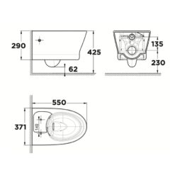 Bồn cầu treo tường American Standard WP-2265 (WP2265) nắp êm dòng Loven