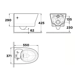 Bồn cầu treo tường American Standard WP-2265 (WP2265) nắp êm dòng Loven