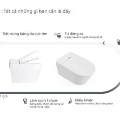 Bồn cầu treo tường nắp điện tử thông minh dòng Aero-Lite American Standard 103032BL00 + 103026SH00 (1073919990)