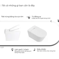 Bồn cầu treo tường nắp điện tử thông minh dòng Aero-Lite American Standard 103032BL00 + 103026SH00 (1073919990)