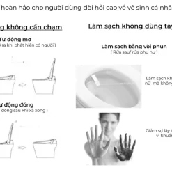 Bồn cầu treo tường nắp điện tử thông minh dòng Aero-Lite American Standard 103032BL00 + 103026SH00 (1073919990) 25 Bồn cầu treo tường nắp điện tử thông minh dòng Aero-Lite American Standard 103032BL00 + 103026SH00 (1073919990)