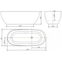 Bồn tắm đặt sàn đá Zenistone 1.7m American Standard BTAS9761