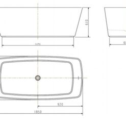 Bồn tắm đặt sàn đá Zenistone 1.8m American Standard BTAS9831