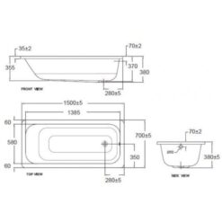 Bồn tắm xây New Codie 1.5m American Standard 70280-WT (70280WT) 5 Bồn tắm xây New Codie 1.5m American Standard 70280-WT (70280WT)