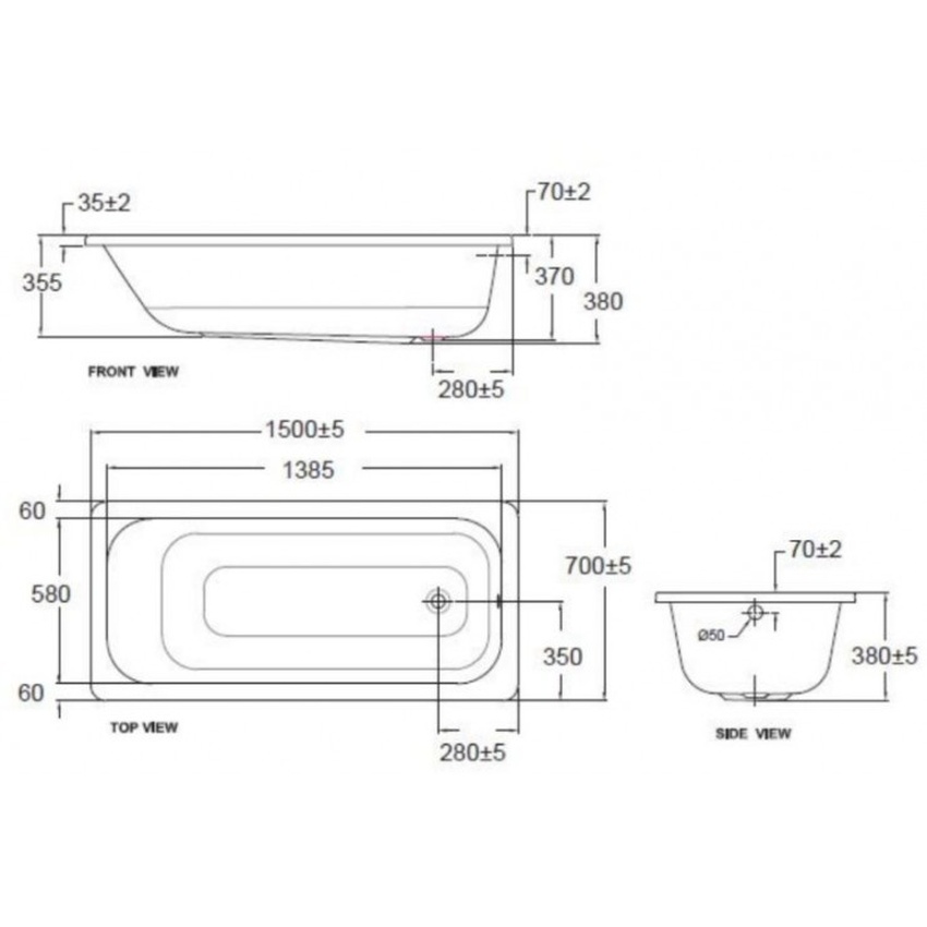 Bồn tắm xây New Codie 1.5m American Standard 70280-WT Bồn tắm xây New Codie 1.5m American Standard 70280-WT - 70280-WT