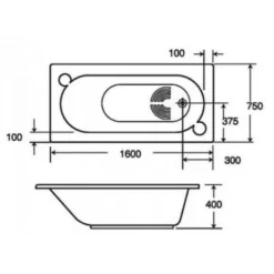 Bồn tắm xây Saturn 1.6m American Standard 8161-WT (8161WT)