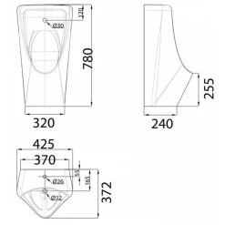 Bồn tiểu nam treo tường cảm ứng PIN American Standard WP-6519DC (WP6519DC)