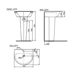 Chân chậu lavabo dài American Standard WP-F711 (WPF711)