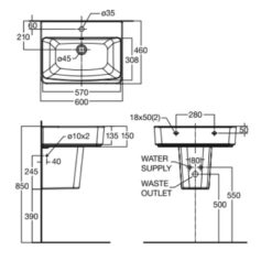 Chân chậu lavabo lửng American Standard 0707-WT (0707WT)