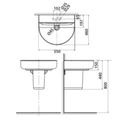 Chân chậu lavabo lửng American Standard 0740-WT (0740WT)