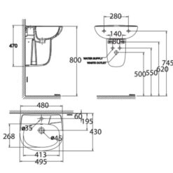 Chân chậu lavabo lửng American Standard VF-0741 (VF0741)