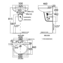 Chân chậu lavabo lửng American Standard VF-0912 (VF0912)