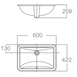 Chậu lavabo âm bàn Activa American Standard TI-0459-WT (TI0459WT)
