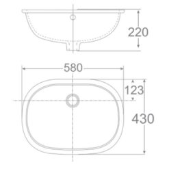 Chậu lavabo âm bàn American Standard 0458-WT (0458WT)